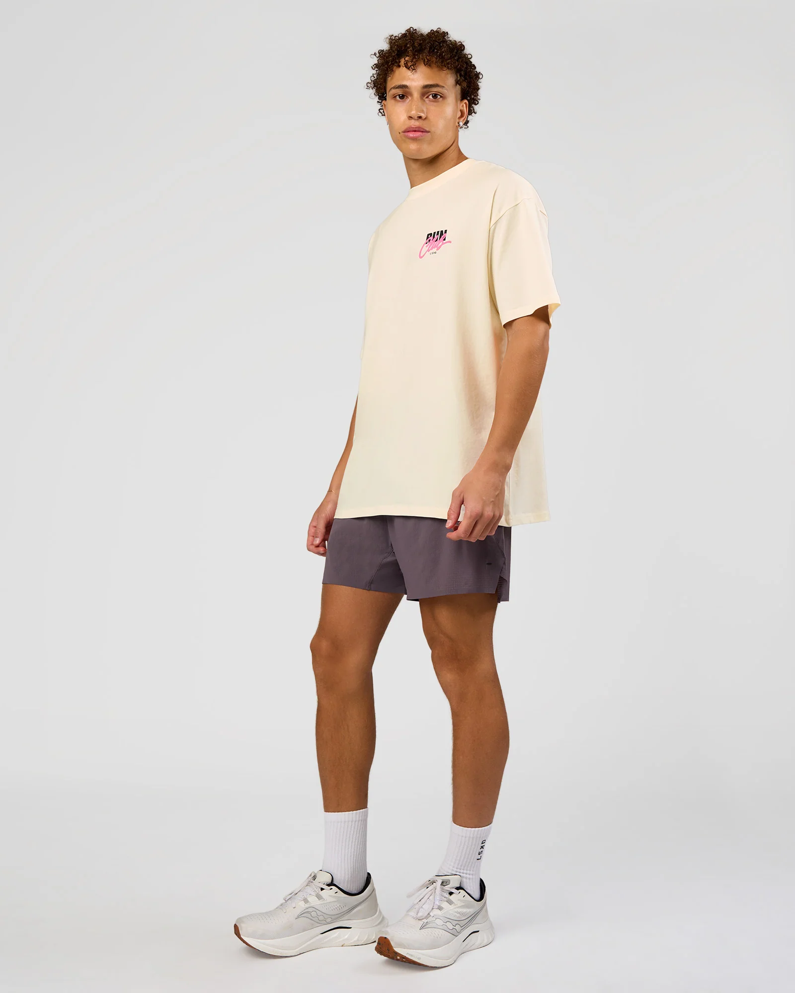 Values Run Club FLXCotton Tee - Off White-Candy Pink - Image 6