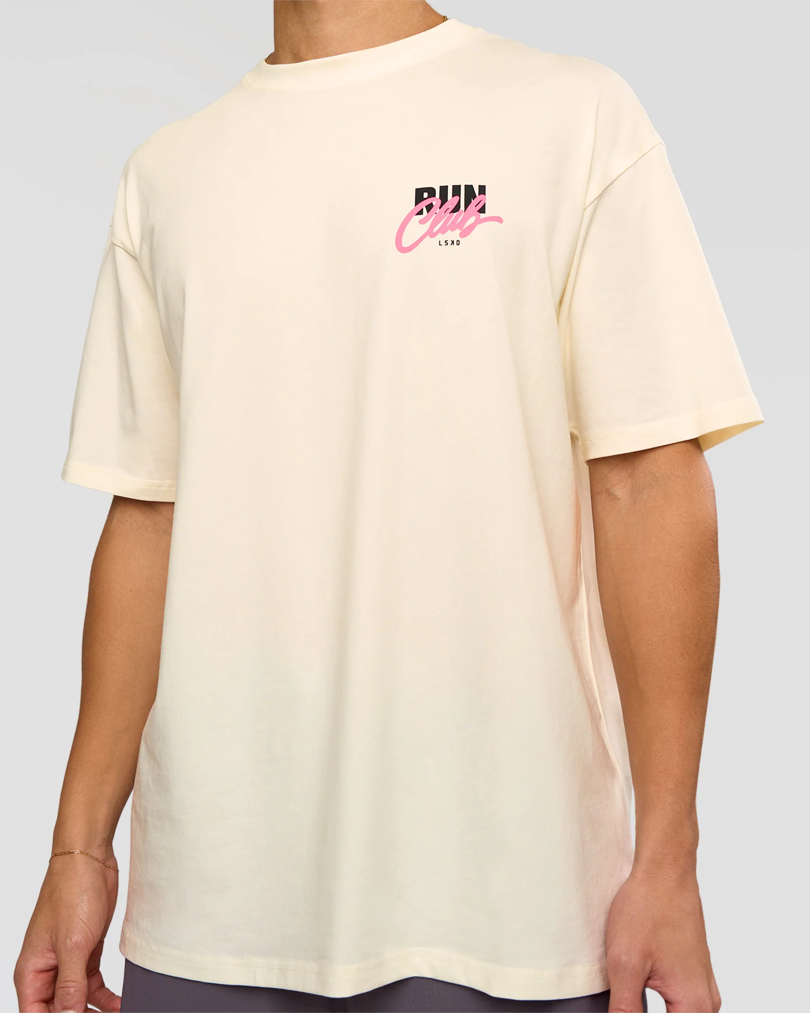 Values Run Club FLXCotton Tee - Off White-Candy Pink - Image 9