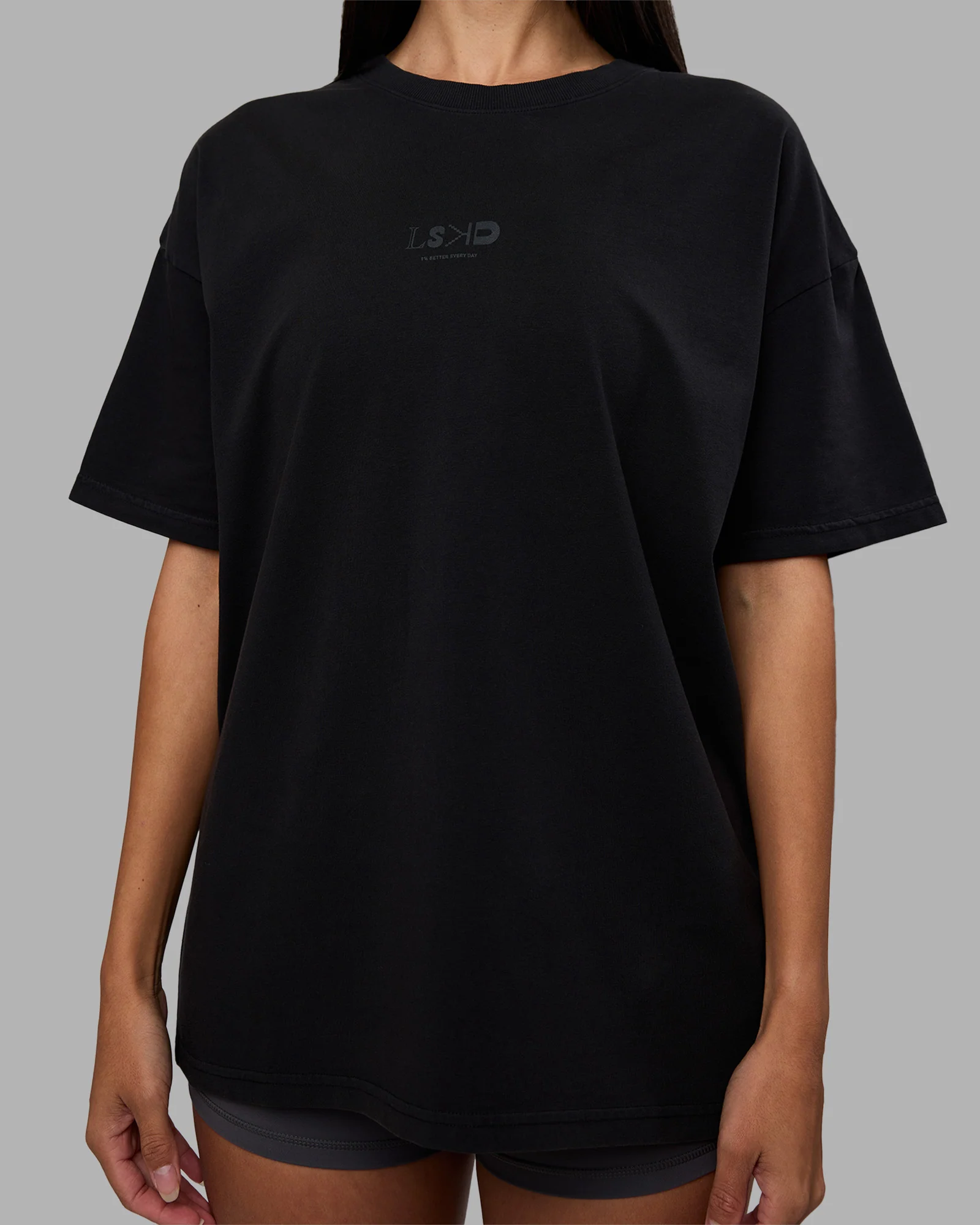 Variation Heavyweight FLXCotton Oversized Tee - Black-Black - Image 10