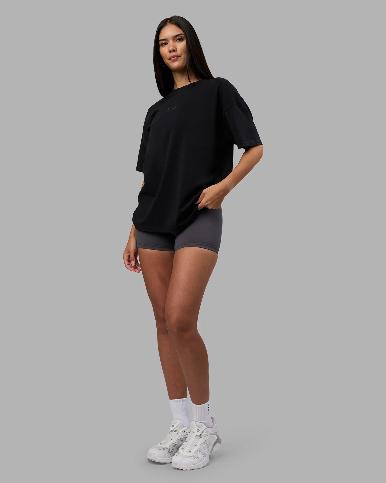 Variation Heavyweight FLXCotton Oversized Tee - Black-Black - Image 4