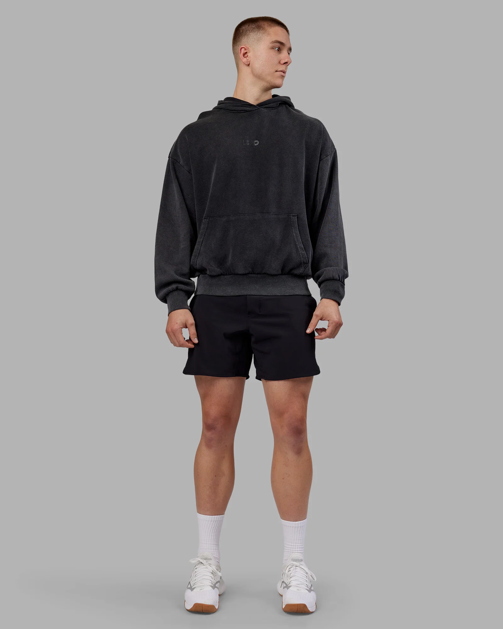 Variation Washed Oversized Hoodie - Black-Black - Image 11