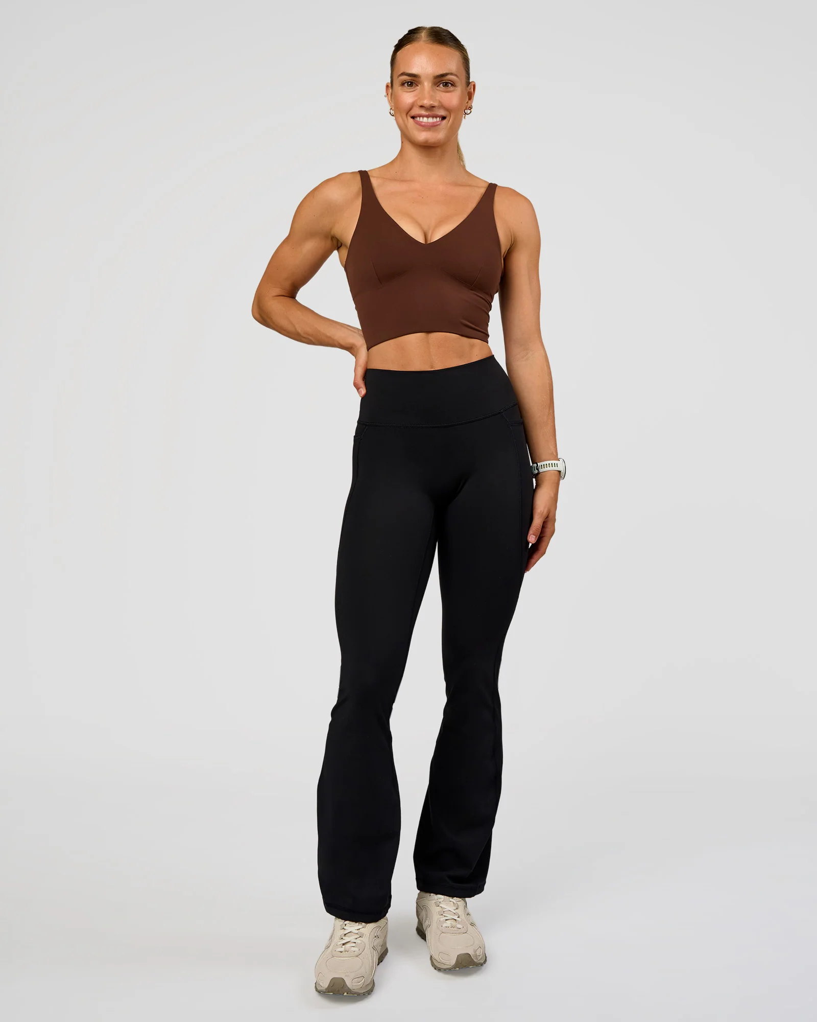 Vitality Long Line Sports Bra - Hot Chocolate - Image 3