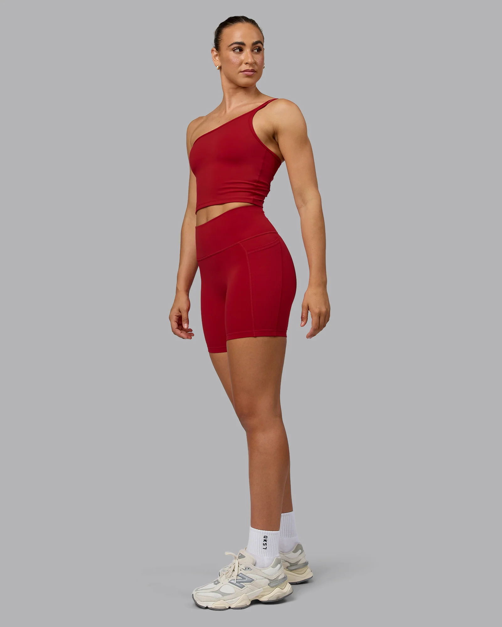 Vivid Skimmer Shelf Bra Tank - Cherry Red - Image 4