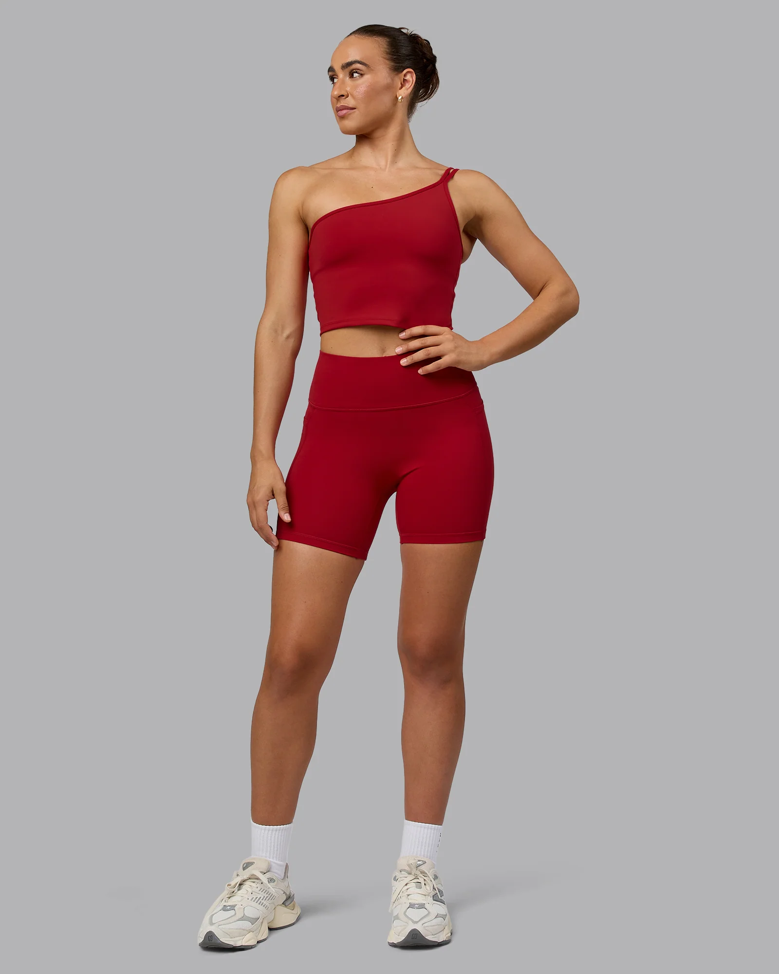 Vivid Skimmer Shelf Bra Tank - Cherry Red - Image 6