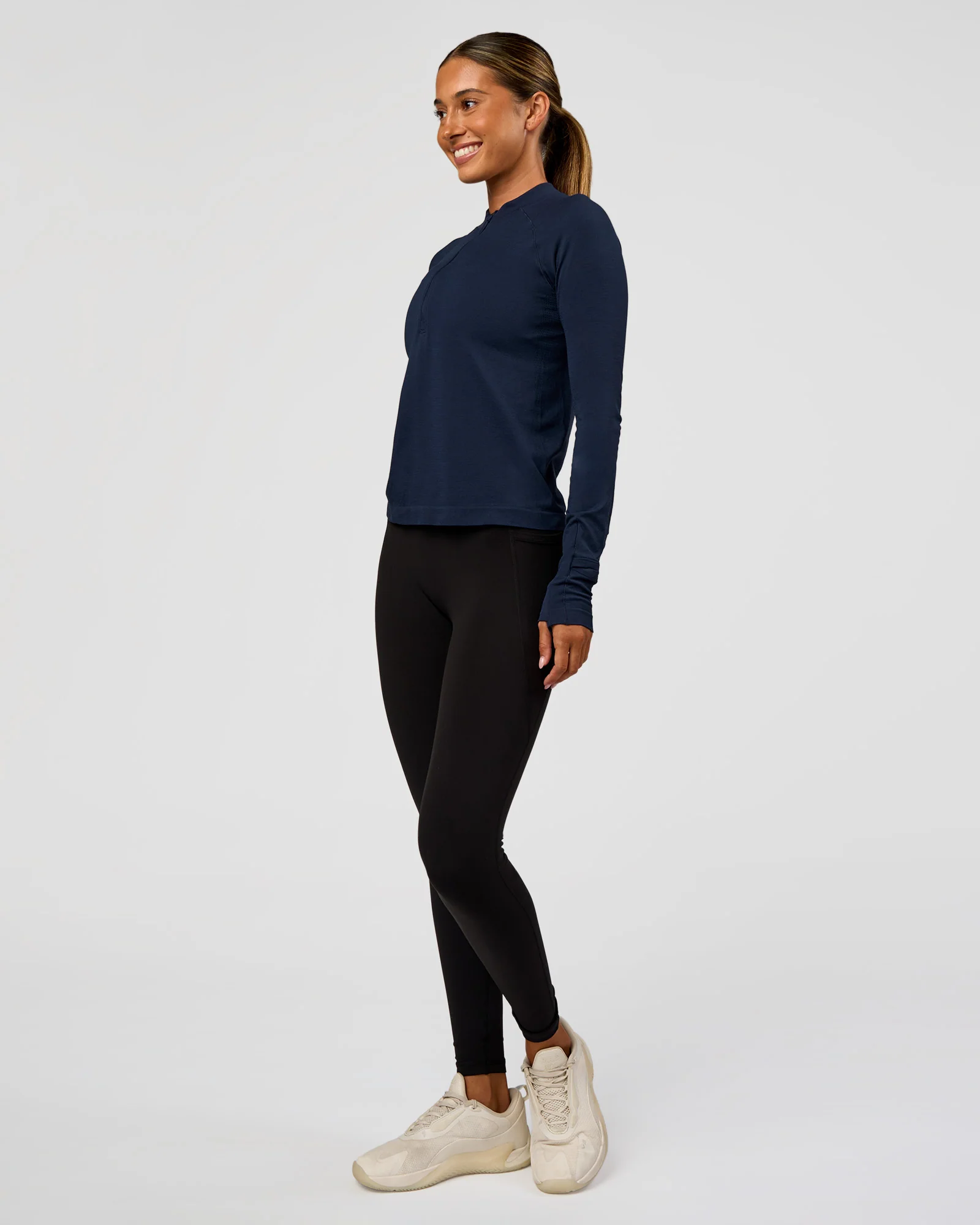 AeroFLX+ Long Sleeve Half Zip - Future Navy/Future Navy - Image 2