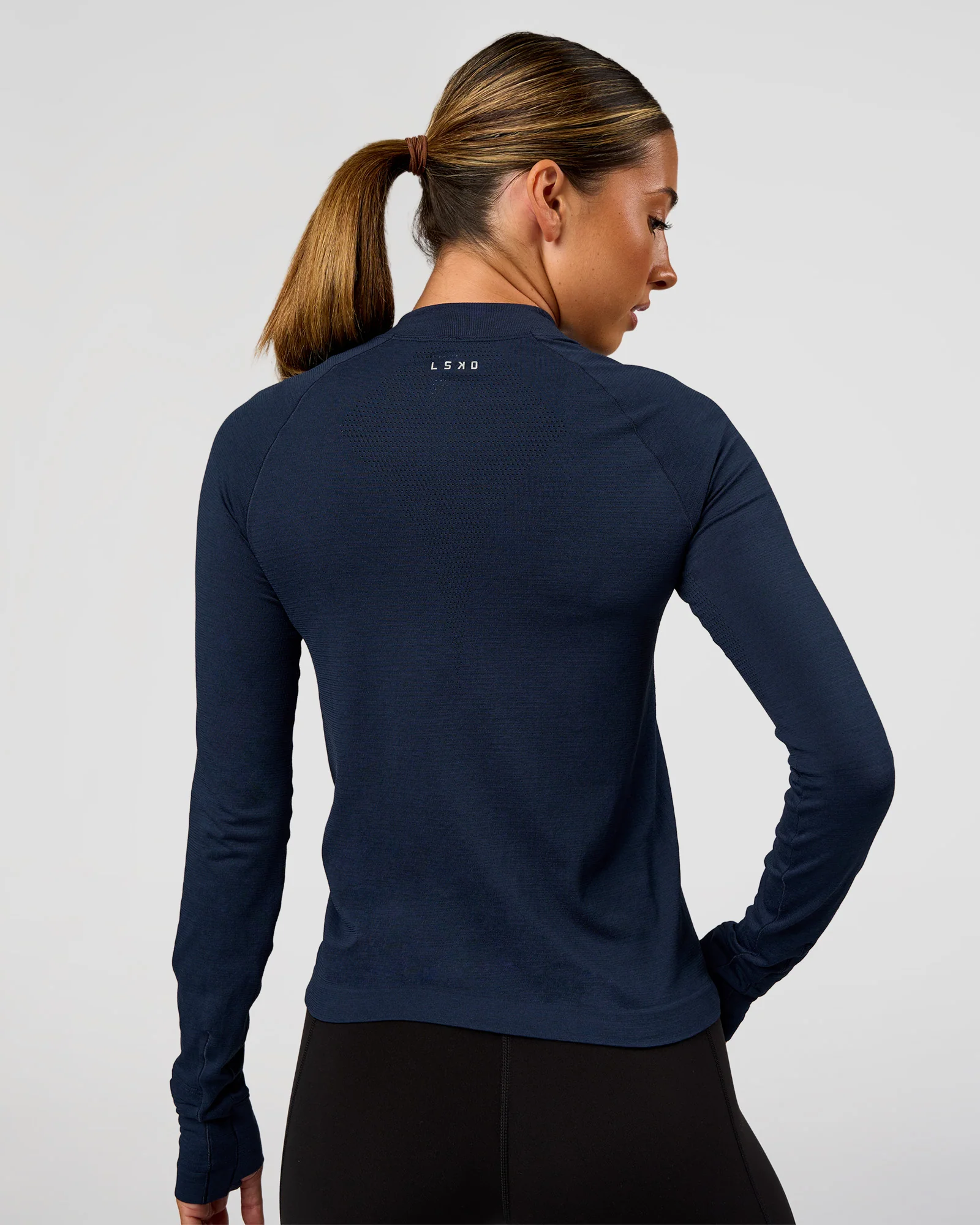 AeroFLX+ Long Sleeve Half Zip - Future Navy/Future Navy - Image 3