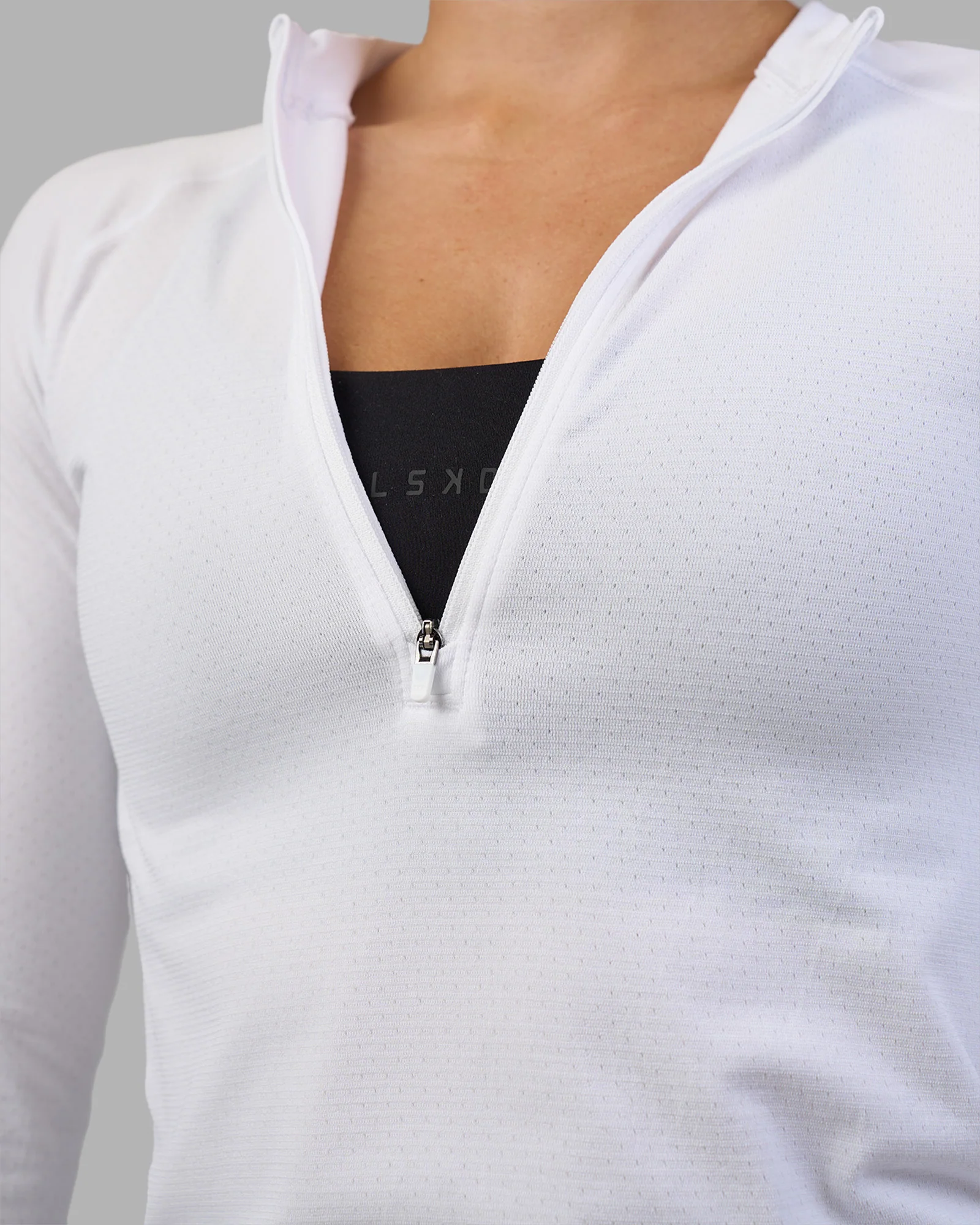 AeroFLX+ Long Sleeve Half Zip - White/White - Image 6