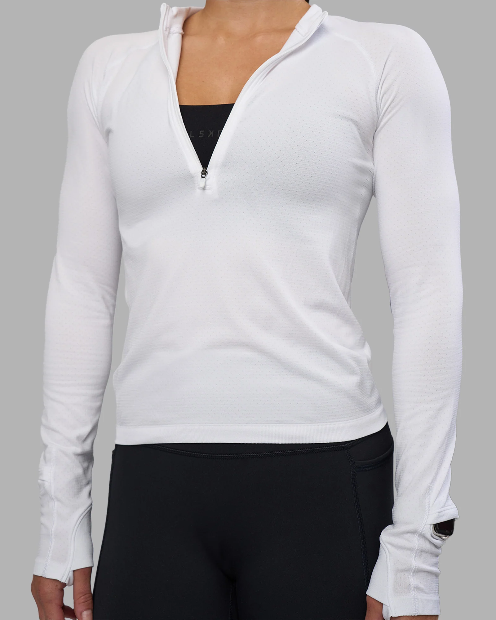 AeroFLX+ Long Sleeve Half Zip - White/White - Image 7