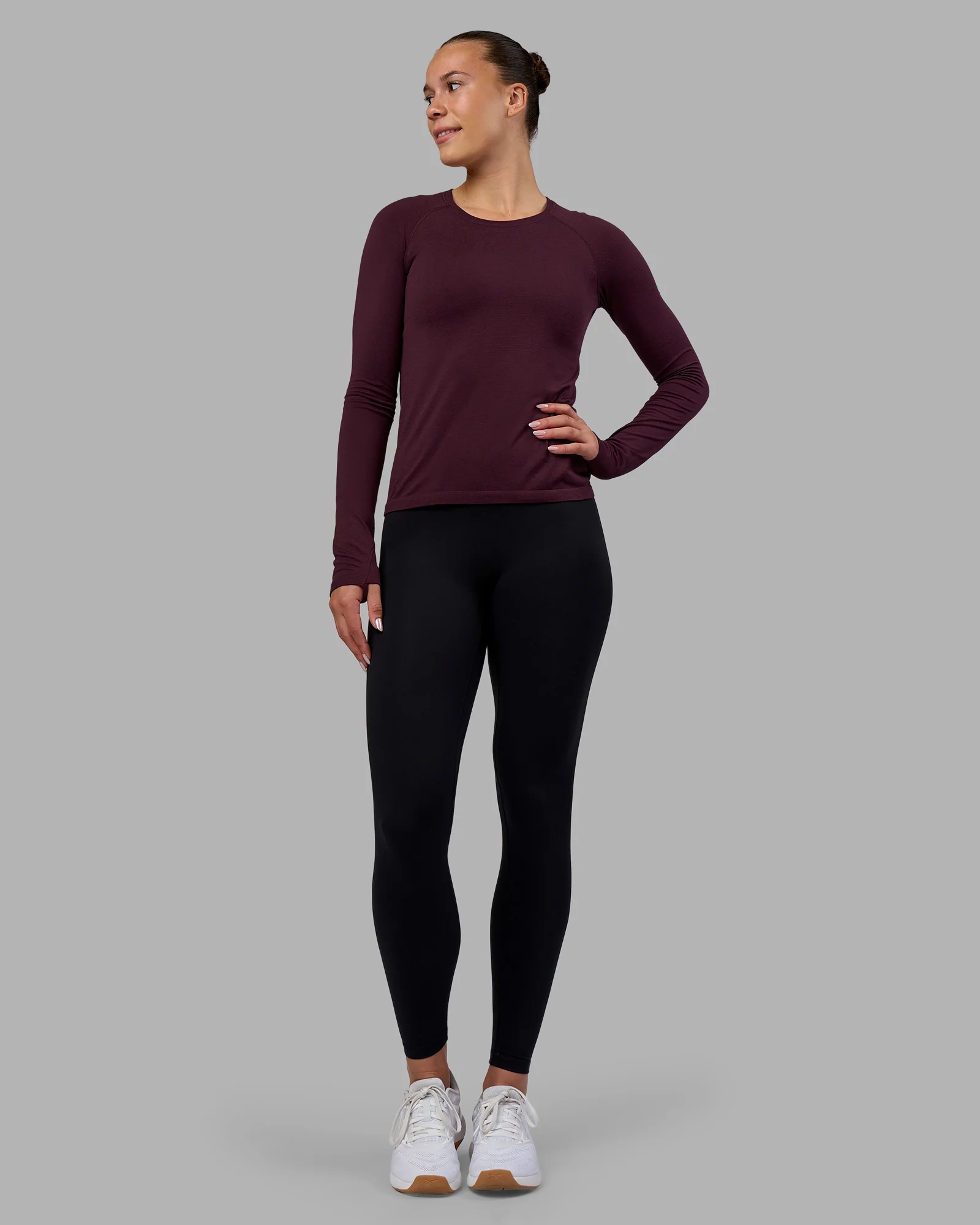 AeroFLX+ Seamless Long Sleeve Tee - Cherry Lacquer/Cherry Lacquer - Image 6